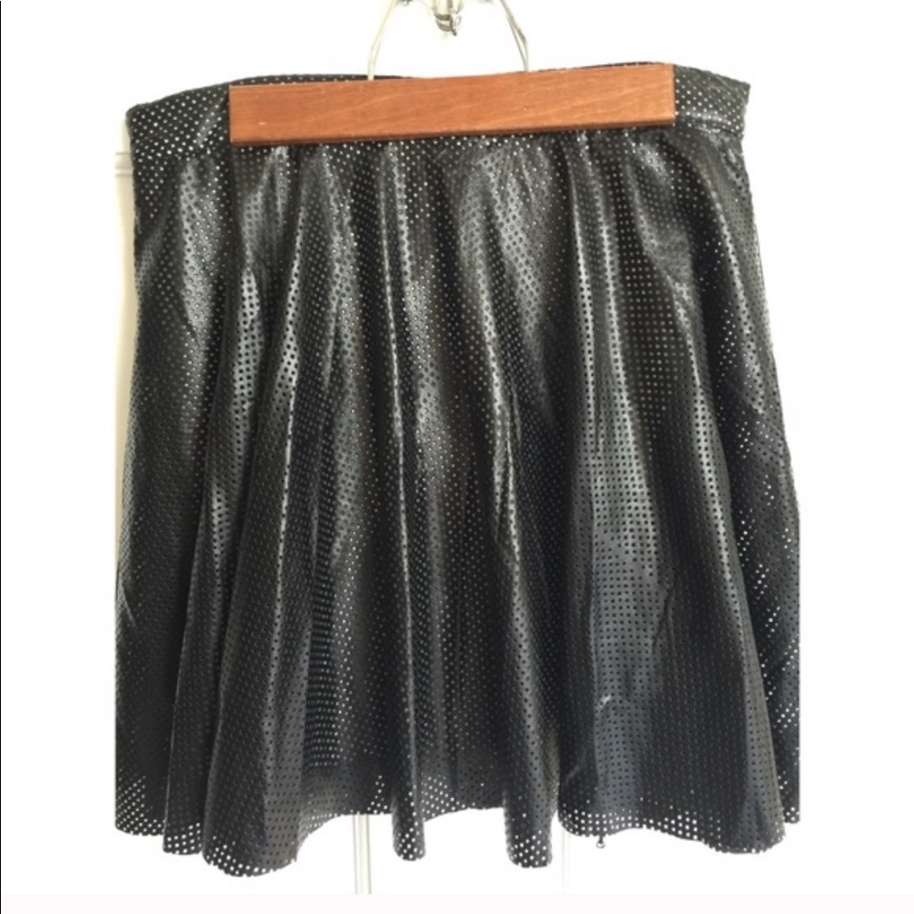 Black vegan perforated skirt